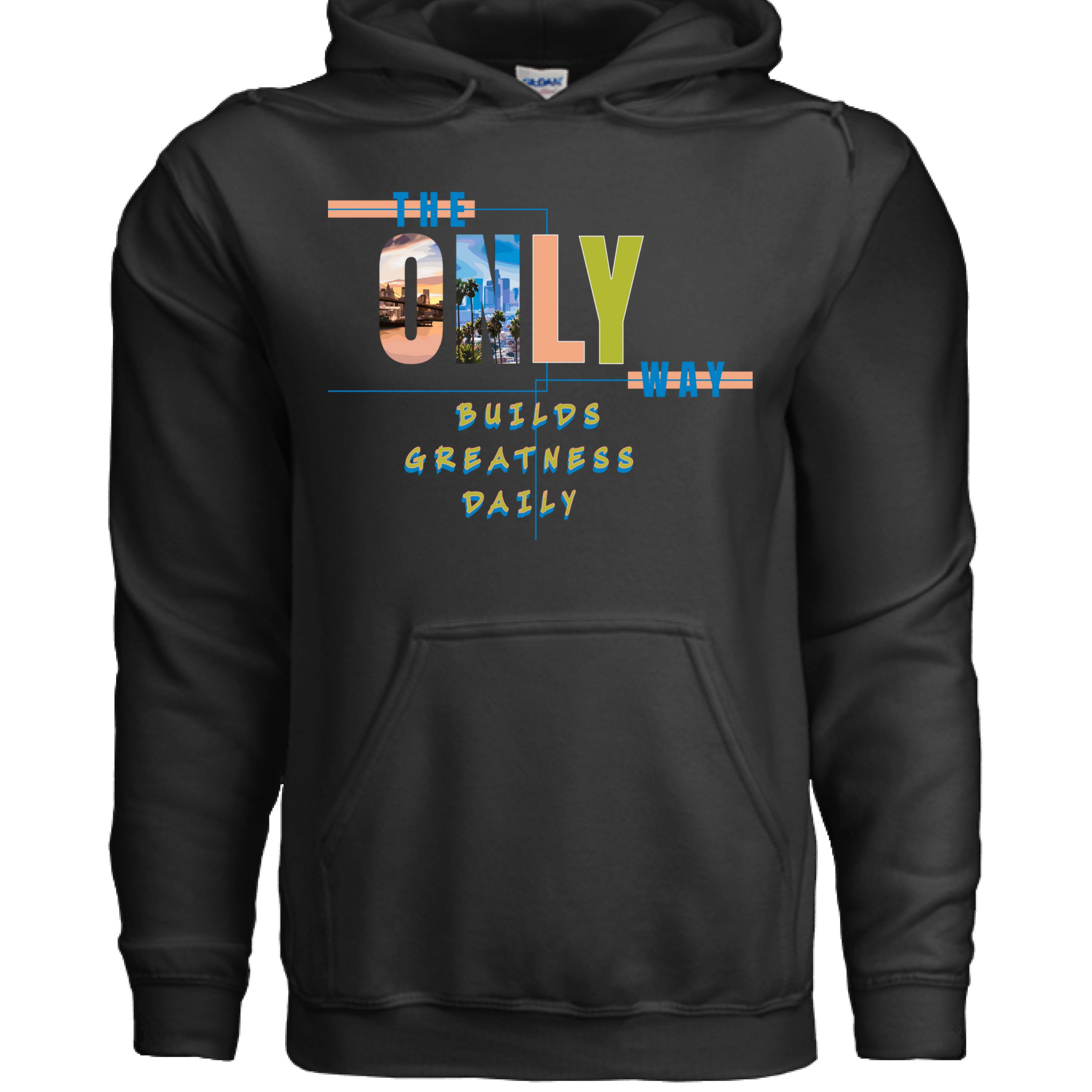 Motivational lifestyle hoodie with bold statement design
