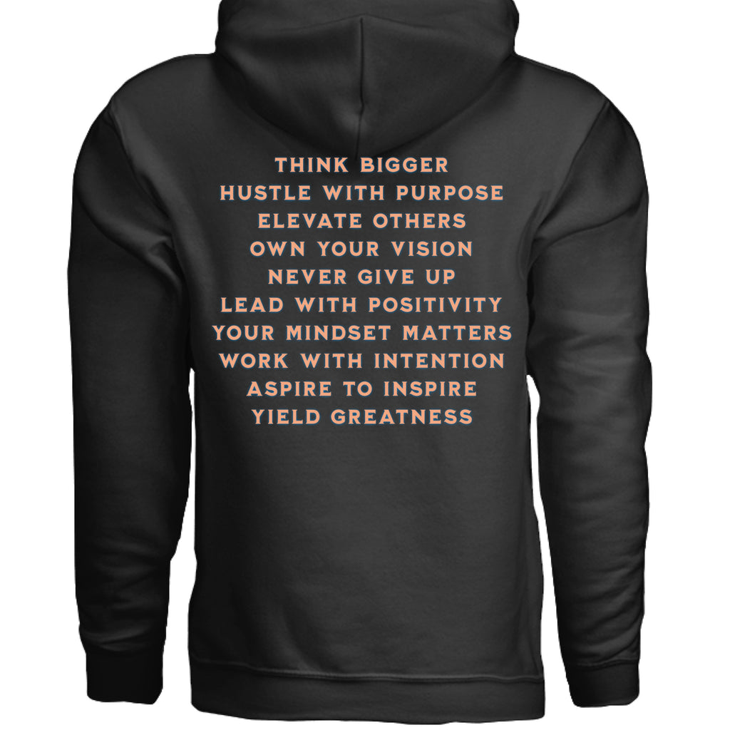 Motivational lifestyle hoodie with bold statement design