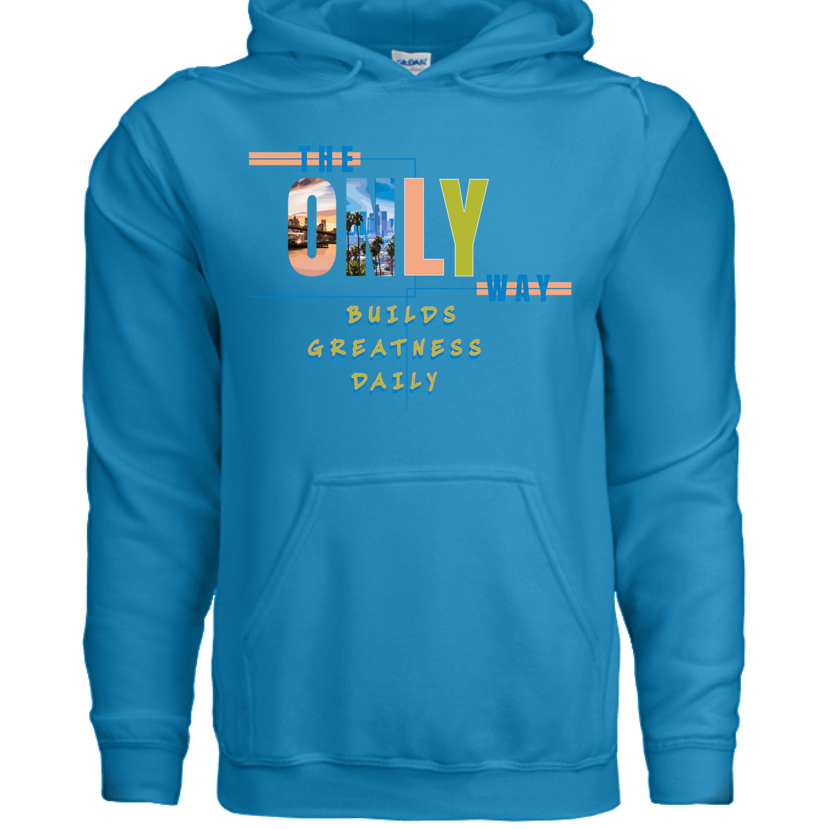 Motivational lifestyle hoodie with bold statement design